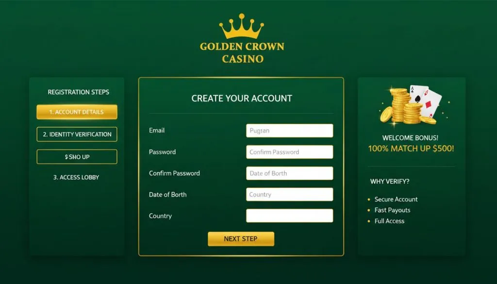 golden crown casino registration